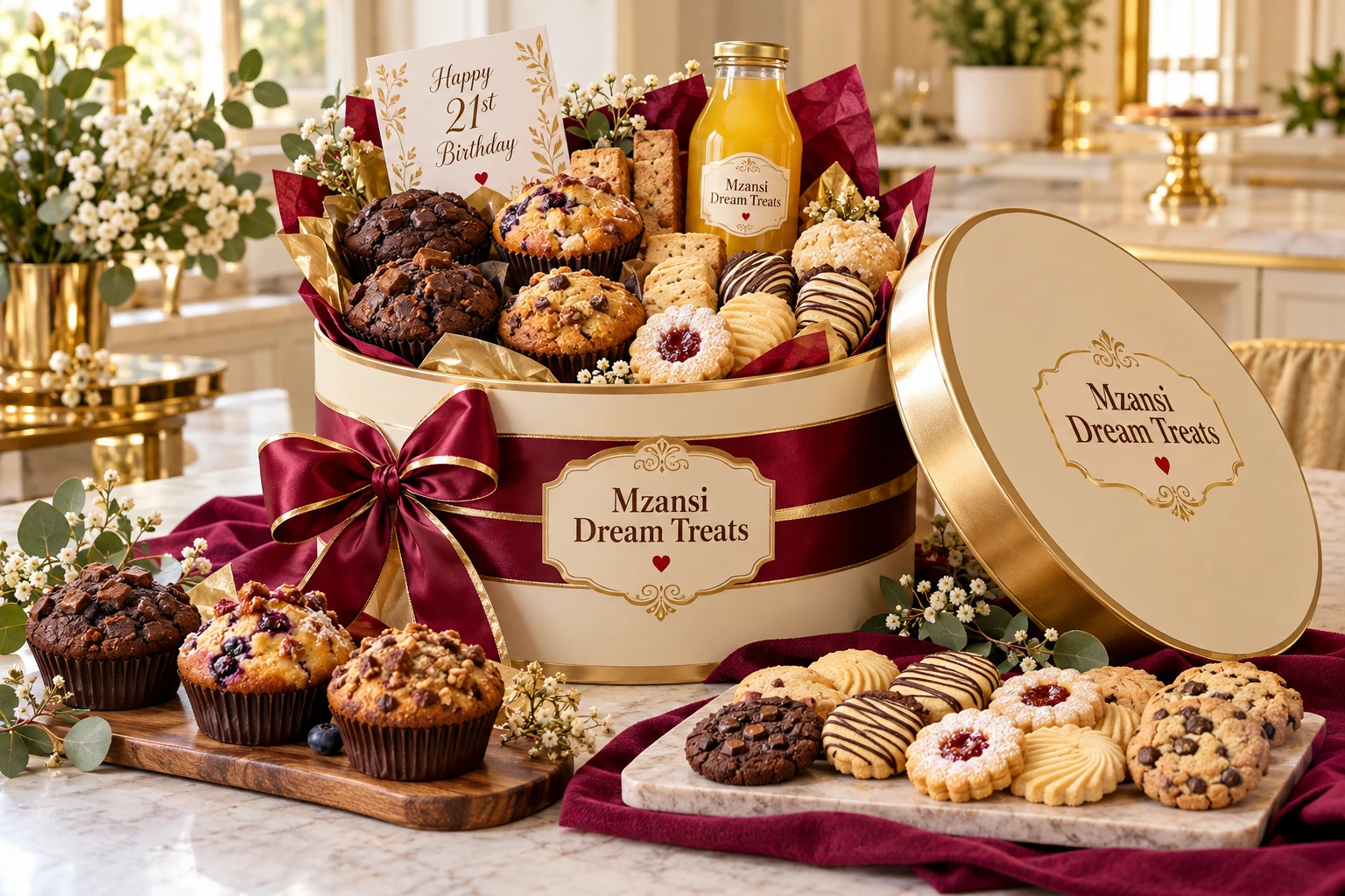 Illustrative Mzansi Dream Treats celebration hamper